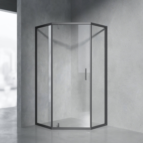 Душевой уголок AVS Трапеция Слим 90x90 профиль черный матовый, стекло прозрачное Душевой уголок AVS Трапеция Слим 90x90 профиль черный матовый, стекло прозрачное