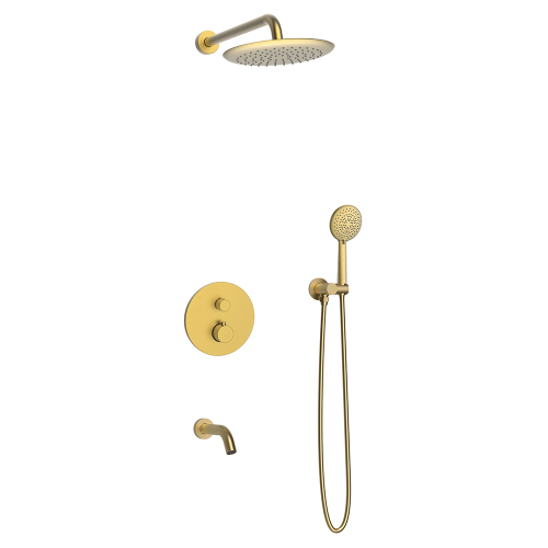 Душевой комплект AVS Termo 4в1 круглый, брашированное золото Душевой комплект AVS Termo 4в1 круглый, брашированное золото
