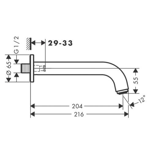 Излив на ванну Vernis Blend Hansgrohe 71420670 Излив на ванну Vernis Blend Hansgrohe 71420670