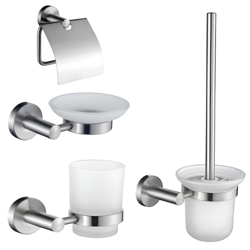 Набор Accoona 121 нержавеющая сталь Стакан+Мыльница+Бумагодержатель закрытый+Ершик Набор Accoona 121 нержавеющая сталь Стакан+Мыльница+Бумагодержатель закрытый+Ершик