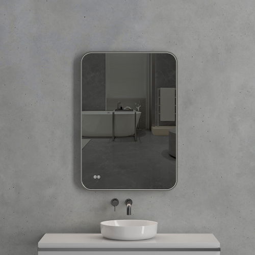 Зеркало с подсветкой AVS VI 70x100 см, антипар, черное матовое Зеркало с подсветкой AVS VI 70x100 см, антипар, черное матовое