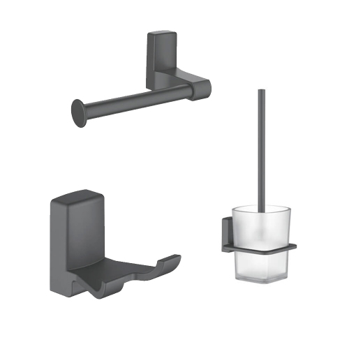 Набор Accoona 125AT графит Бумагодержатель открытый+Ершик+Крючок Набор Accoona 125AT графит Бумагодержатель открытый+Ершик+Крючок