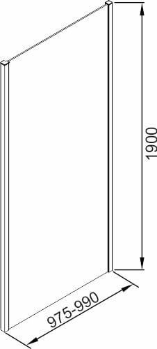 Боковая стенка для AVS Квант 100 профиль хром, стекло прозрачное Боковая стенка для AVS Квант 100 профиль хром, стекло прозрачное