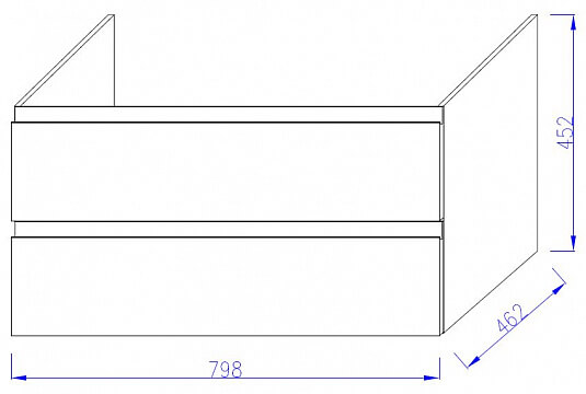 Комплект Тумба 80*46*45 2ящ + Раковина 80*46 Черный лак Madelene JACOB DELAFON Комплект Тумба 80*46*45 2ящ + Раковина 80*46 Черный лак Madelene JACOB DELAFON