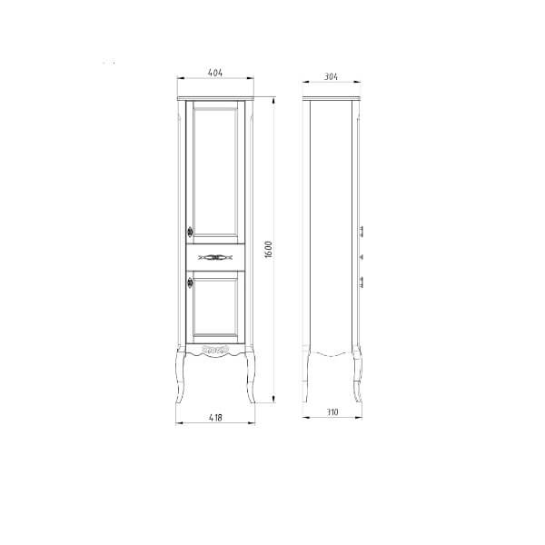 Пенал 400 левый Антикварный орех Модерн ASB Пенал 400 левый Антикварный орех Модерн ASB