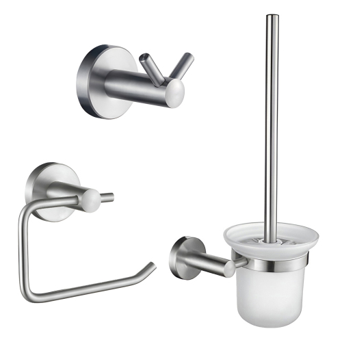Набор Accoona 121 нержавеющая сталь Бумагодержатель открытый+Ершик+Крючок двойной Набор Accoona 121 нержавеющая сталь Бумагодержатель открытый+Ершик+Крючок двойной