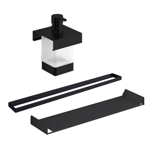 Комплект: Рейлинг 600мм+Модуль полочки+Модуль дозатора+2Модуль стакана ЧЕРНЫЙ INDA INDISSIMA BARRA Комплект: Рейлинг 600мм+Модуль полочки+Модуль дозатора+2Модуль стакана ЧЕРНЫЙ INDA INDISSIMA BARRA