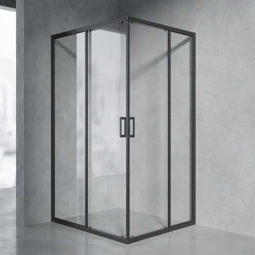 Душевой уголок AVS Слайдер Куб 80-90x80-90 профиль черный матовый, стекло прозрачное Душевой уголок AVS Слайдер Куб 80-90x80-90 профиль черный матовый, стекло прозрачное