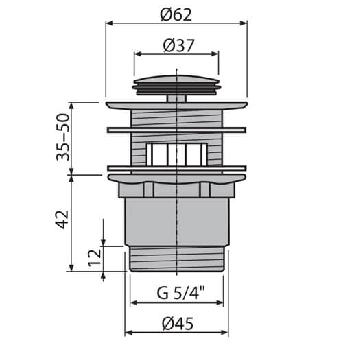 Донный клапан Alcaplast A39 хром Донный клапан Alcaplast A39 хром