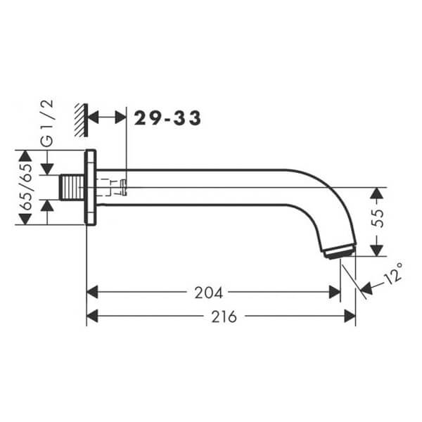 Излив на ванну Vernis Shape Hansgrohe 71460670 Излив на ванну Vernis Shape Hansgrohe 71460670