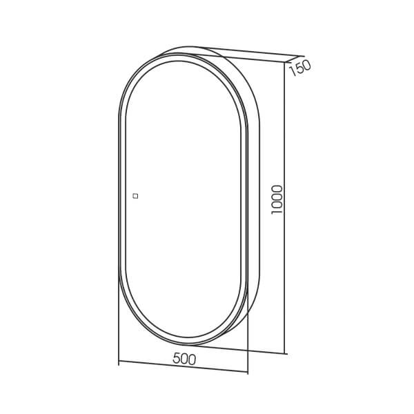 Зеркальный шкаф 500x1000 AVS-SH/W/5001000/LED/S/Р Зеркальный шкаф 500x1000 AVS-SH/W/5001000/LED/S/Р