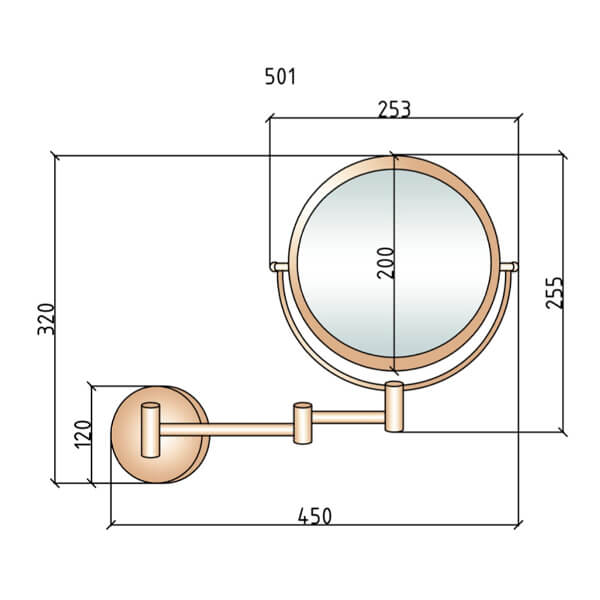 501Зеркало косметическое Boheme Medici настенное с подсветкой (3Х) бронза БРОНЗА BOHEME 501Зеркало косметическое Boheme Medici настенное с подсветкой (3Х) бронза БРОНЗА BOHEME
