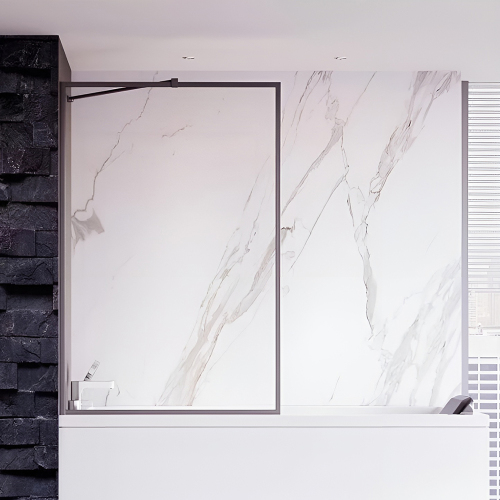 Шторка на ванну Veconi Palau PL-85GR 80 профиль брашированный графит, стекло прозрачное Шторка на ванну Veconi Palau PL-85GR 80 профиль брашированный графит, стекло прозрачное