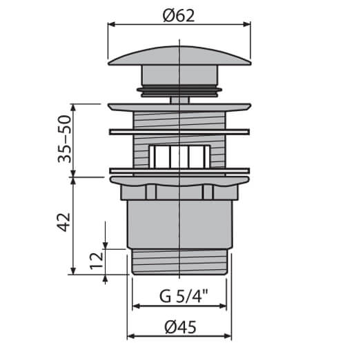 Донный клапан Alcaplast A390 хром Донный клапан Alcaplast A390 хром