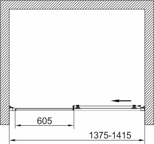 Душевая дверь в нишу AVS Квант 140 профиль белый глянец, стекло прозрачное Душевая дверь в нишу AVS Квант 140 профиль белый глянец, стекло прозрачное
