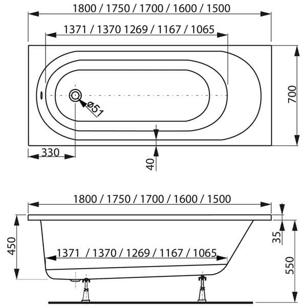 Акриловая ванна Vagnerplast Kasandra 150х70 белая, без каркаса Акриловая ванна Vagnerplast Kasandra 150х70 белая, без каркаса