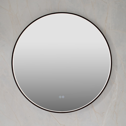 Зеркало с подсветкой AVS AZ 80 см, антипар, черное матовое Зеркало с подсветкой AVS AZ 80 см, антипар, черное матовое