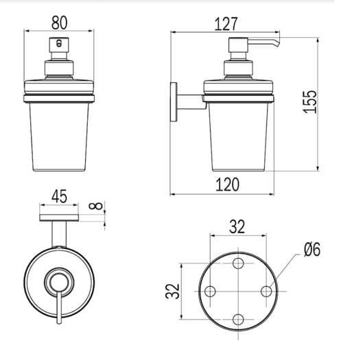 Дозатор жидкого мыла INDA ONE A24120NE03 Дозатор жидкого мыла INDA ONE A24120NE03