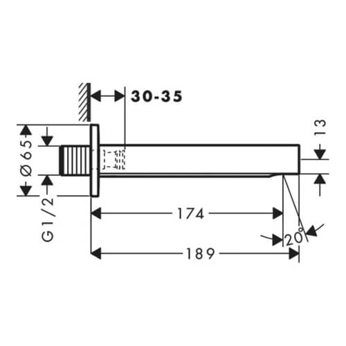 Излив на ванну Finoris Hansgrohe 76410000 Излив на ванну Finoris Hansgrohe 76410000