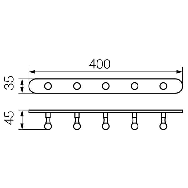 Планка с пятью крючками Gialetta Veragio VR.GIL-6438.BR Планка с пятью крючками Gialetta Veragio VR.GIL-6438.BR