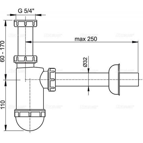Сифон 32/32 Alcaplast A430 Сифон 32/32 Alcaplast A430