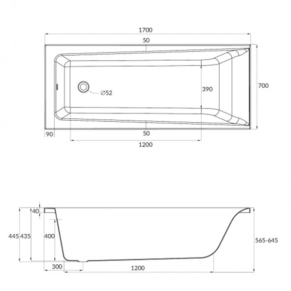 Ванна акриловая 1700х700 Lorena Cersanit WP-LORENA*170-W Ванна акриловая 1700х700 Lorena Cersanit WP-LORENA*170-W