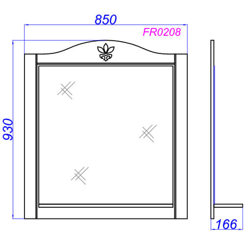 Зеркало 850х900 Франческа Aqwella FR0208 Зеркало 850х900 Франческа Aqwella FR0208