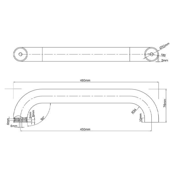 Поручень для ванны 45 см Ridder А00145110 Поручень для ванны 45 см Ridder А00145110