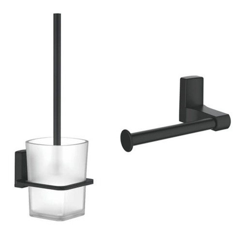 Набор Accoona 125F черный Бумагодержатель открытый+Ершик Набор Accoona 125F черный Бумагодержатель открытый+Ершик