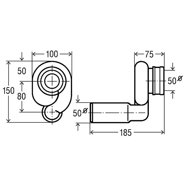 Вакуумный сифон для писсуара Viega 492465 Вакуумный сифон для писсуара Viega 492465