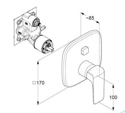 Смеситель для ванны и душа Kludi Ameo 416590575 хром Смеситель для ванны и душа Kludi Ameo 416590575 хром