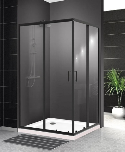 Душевой уголок BelBagno Uno UNO-195-AH-2-100/80-C-NERO 100х80 профиль черный, прозрачное стекло Душевой уголок BelBagno Uno UNO-195-AH-2-100/80-C-NERO 100х80 профиль черный, прозрачное стекло