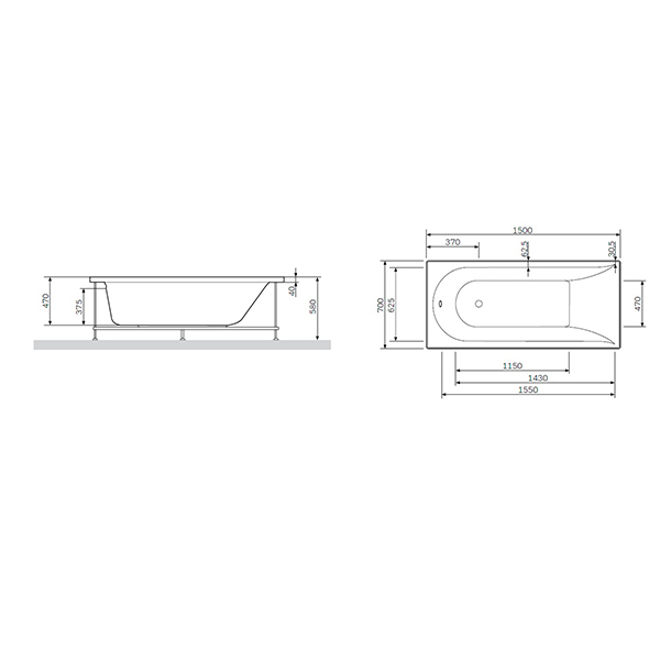 Акриловая ванна Am Pm Spirit 150х70 белая, без каркаса Акриловая ванна Am Pm Spirit 150х70 белая, без каркаса