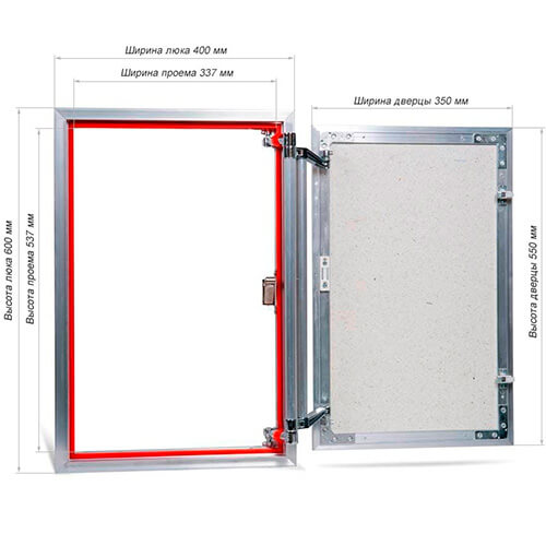 Люк под плитку 400х600 Евроформат Практика АТР 40-60 Люк под плитку 400х600 Евроформат Практика АТР 40-60