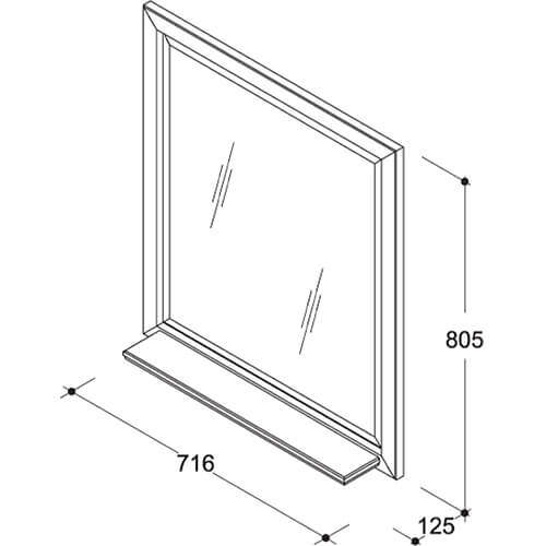 Зеркало с полкой 800х1000 Альбион Caprigo 10331-В077 Зеркало с полкой 800х1000 Альбион Caprigo 10331-В077