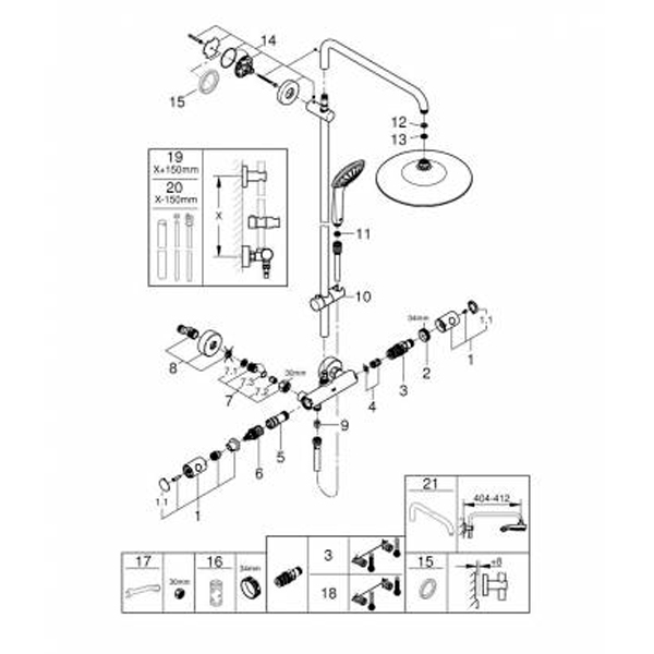 Душевая система Euphoria System 27615001 Душевая система Euphoria System 27615001