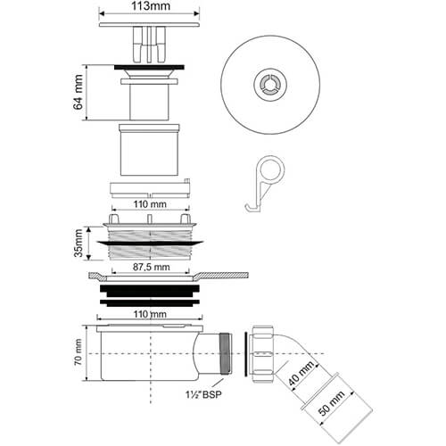 Сифон 70 McALPINE MRS8MECP Сифон 70 McALPINE MRS8MECP
