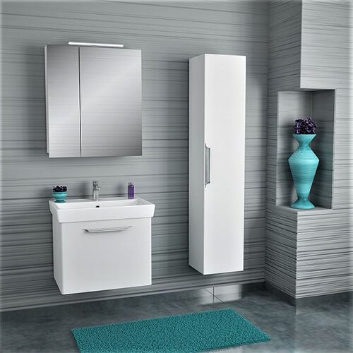 Тумба 700 1ящ + Раковина Q70 Белый мат Lande DIBORG Тумба 700 1ящ + Раковина Q70 Белый мат Lande DIBORG