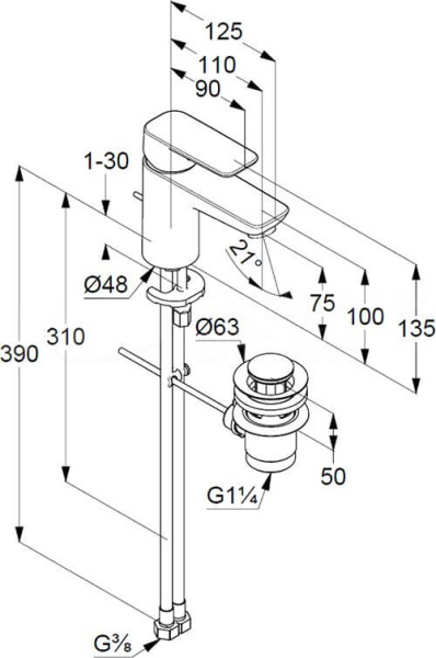 Комплект смесителей Kludi Pure&Style 403820575+406810575 хром Комплект смесителей Kludi Pure&Style 403820575+406810575 хром