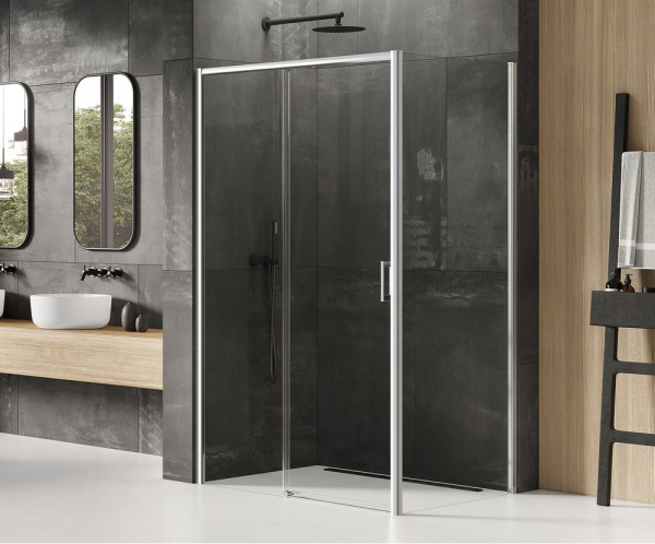 Душевой уголок New Trendy Prime 120x80 L профиль хром, стекло прозрачное Душевой уголок New Trendy Prime 120x80 L профиль хром, стекло прозрачное