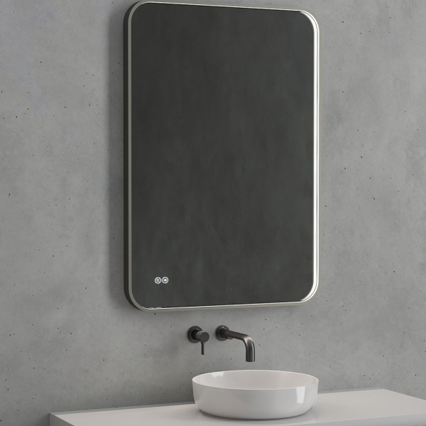 Зеркало с подсветкой AVS VI 70x100 см, антипар, черное матовое Зеркало с подсветкой AVS VI 70x100 см, антипар, черное матовое