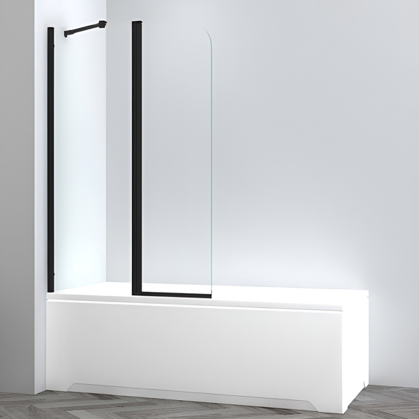 Шторка на ванну AVS Асти Дуо 100 левая профиль черный матовый, стекло прозрачное Шторка на ванну AVS Асти Дуо 100 левая профиль черный матовый, стекло прозрачное