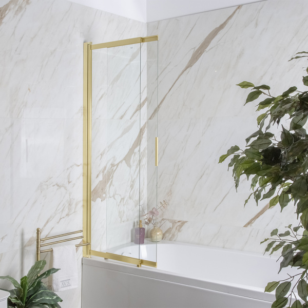 Шторка на ванну AVS Слайдер Плюс 80 см профиль брашированное золото, стекло прозрачное Шторка на ванну AVS Слайдер Плюс 80 см профиль брашированное золото, стекло прозрачное