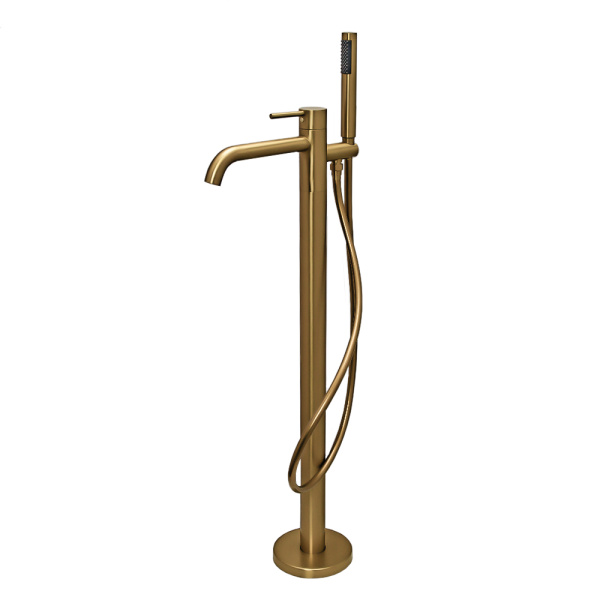 Смеситель для ванны с душем AVS Slimmer напольный, брашированное золото Смеситель для ванны с душем AVS Slimmer напольный, брашированное золото