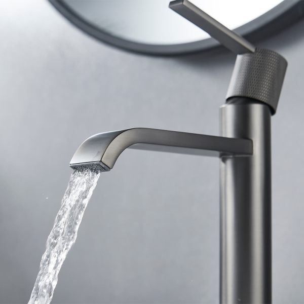 Смеситель для раковины Maxonor Beauty PL1084-9 серый матовый Смеситель для раковины Maxonor Beauty PL1084-9 серый матовый