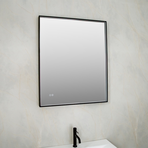 Зеркало с подсветкой AVS ZH 75x90 см, антипар, черное матовое Зеркало с подсветкой AVS ZH 75x90 см, антипар, черное матовое