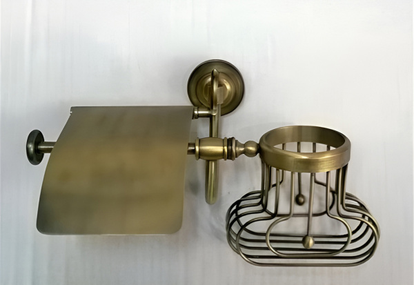 Держатель для туалетной бумаги и освежителя Classic Retro R-2AR бронза Держатель для туалетной бумаги и освежителя Classic Retro R-2AR бронза