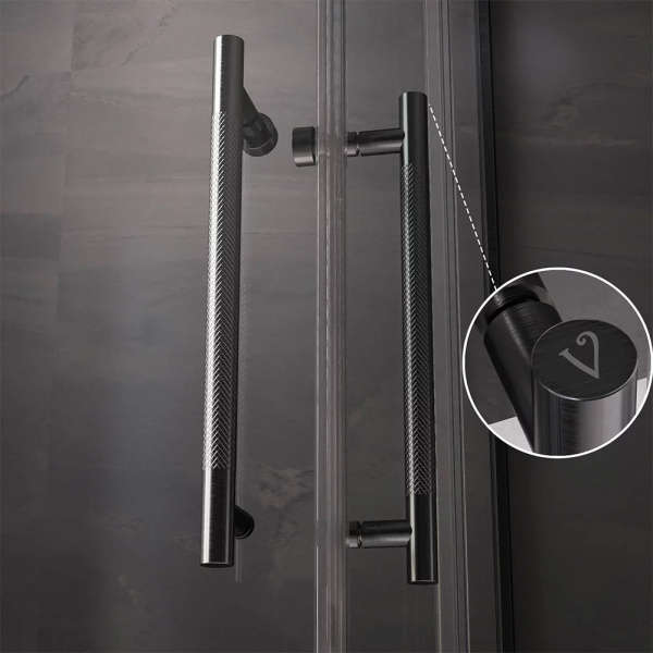 Душевой уголок Veconi Premium Trento PTC-20GR 80х80 профиль графит брашированный, стекло прозрачное Душевой уголок Veconi Premium Trento PTC-20GR 80х80 профиль графит брашированный, стекло прозрачное