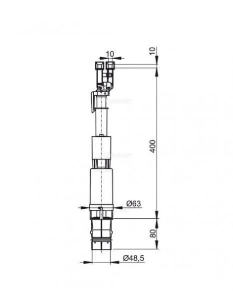 A09B Сливной механизм д/инстал ALCAPLAST A09B Сливной механизм д/инстал ALCAPLAST