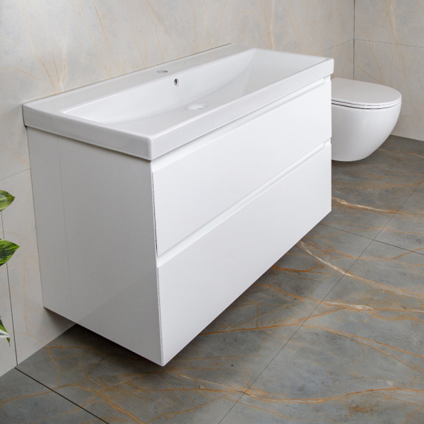 Тумба с раковиной AVS Гармония 100 белая (раковина 02 белая глянцевая) Тумба с раковиной AVS Гармония 100 белая (раковина 02 белая глянцевая)